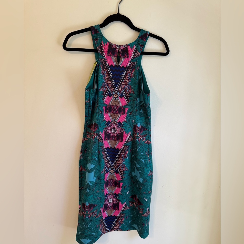 Gianni Bini Teal and Pink Patterned Dress *NEW WITH TAGS* - Picture 8 of 12